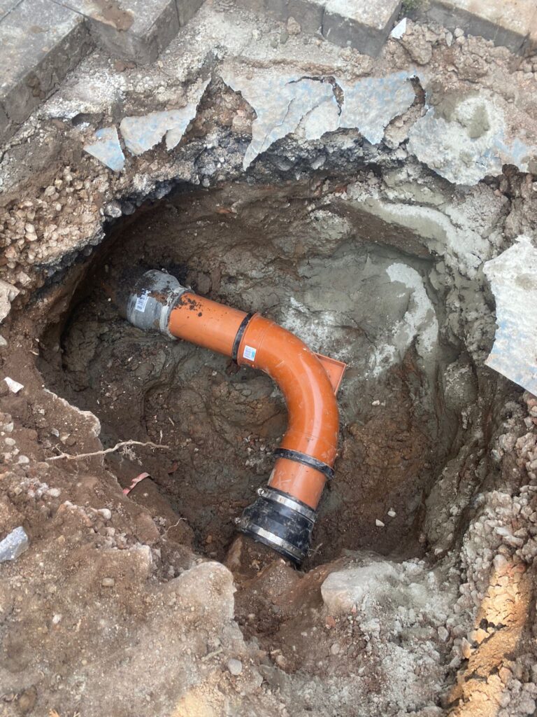 blocked curved pipe